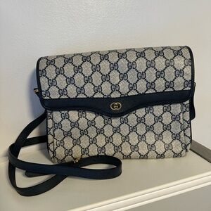 Gucci Navy and White Crossbody Bag